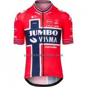 Maglia 2022 Jumbo-Visma Campione Norvegese Manica Corta
